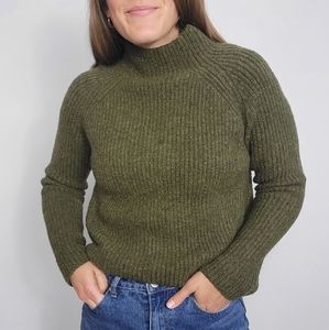 Madewell green mockneck sweater